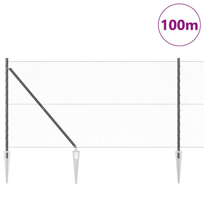 vidaXL Zaunpfosten Grau 100 x 1,2 m (25 mm Netz) Stahl und PVC