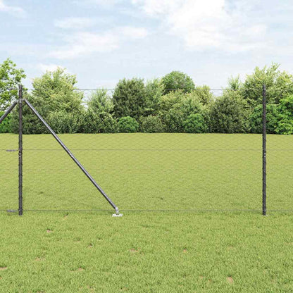 vidaXL Zaunpfosten Grau 100 x 1,2 m (36 mm Maschen) Stahl und PVC