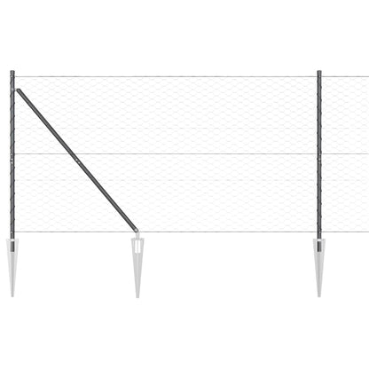 vidaXL Zaunpfosten Grau 100 x 1,2 m (50 mm Maschenweite) Stahl und PVC