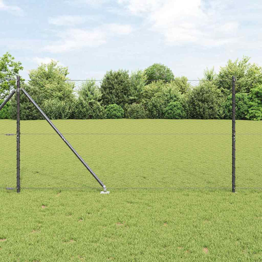 vidaXL Zaunpfosten Grau 100 x 1,4 m (25 mm Maschenweite) Stahl und PVC