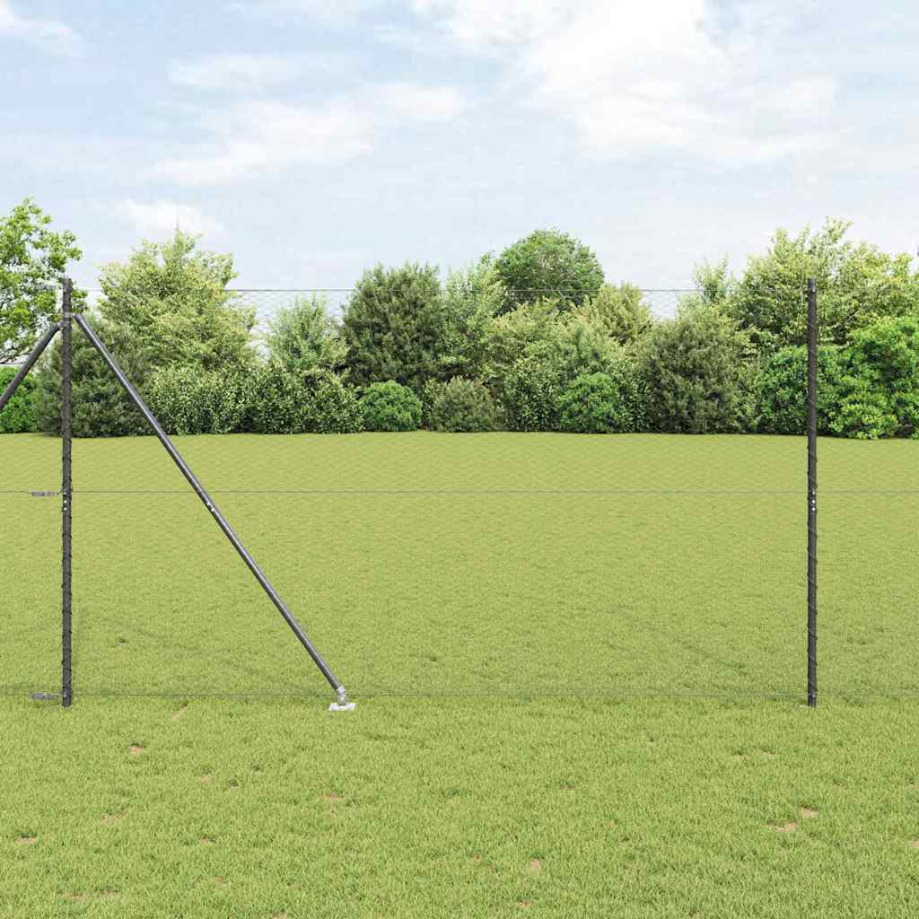 vidaXL Zaunpfosten Grau 100 x 1,6 m (25 mm Maschennetz) Stahl und PVC