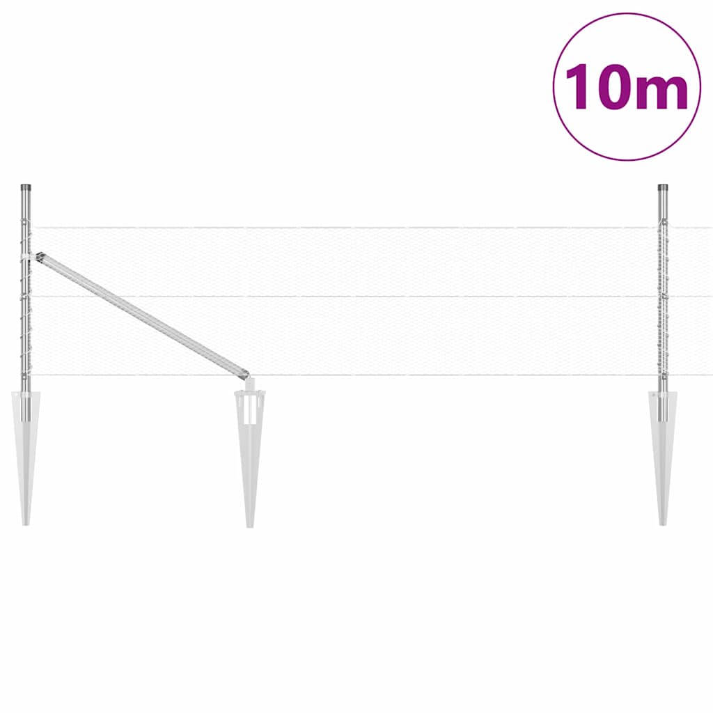 Zaunpfosten Silber 10 x 0,4 m (13 mm Mesh) Stahl