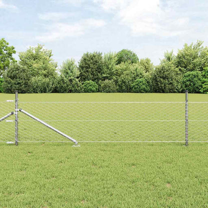 vidaXL Zaunpfosten Silber 10 x 0,4 m (36 mm Maschen) Stahl