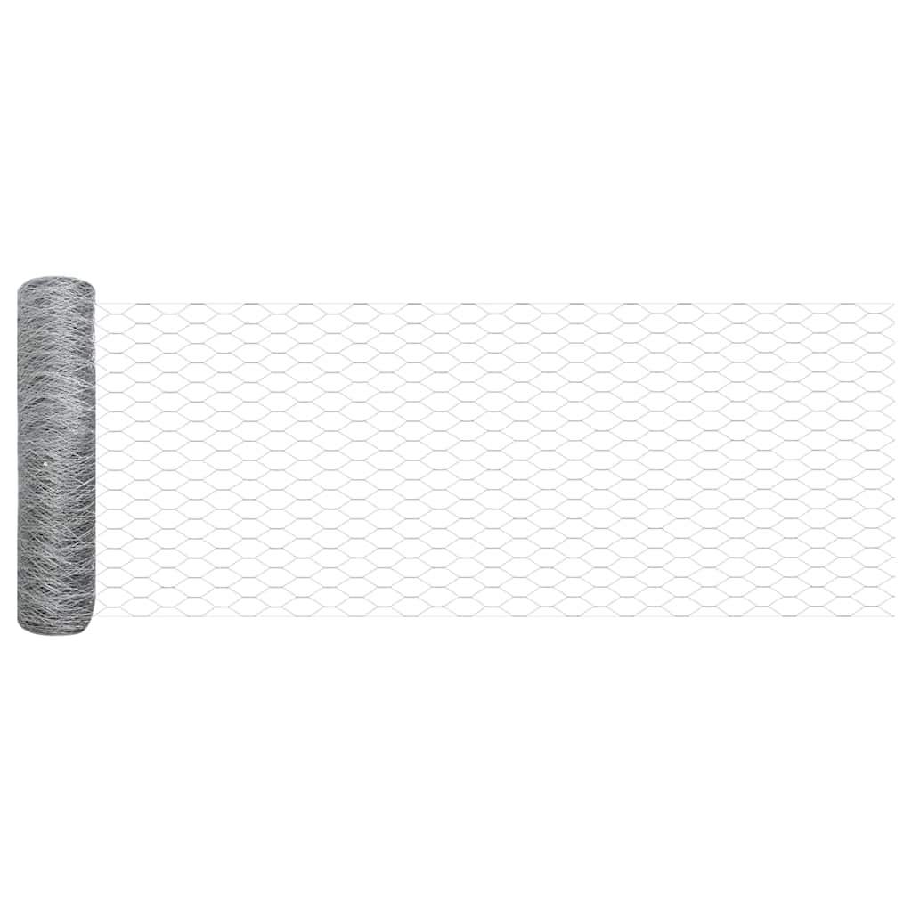 vidaXL Zaunpfosten Silber 10 x 0,4 m (36 mm Maschen) Stahl
