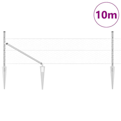 Zaunpfosten Silber 10 x 0,5 m (36 mm Mesh) Stahl