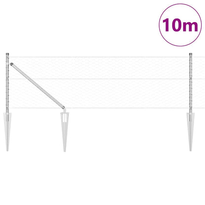 vidaXL Zaunpfosten Silber 10 x 0,6 m (36 mm Netz) Stahl