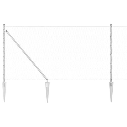vidaXL Zaunpfosten Silber 10 x 1 m (25 mm Maschen) Stahl