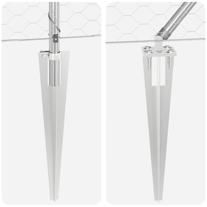 Zaunpfosten Silber 10 x 1 m (50 mm Netz) Stahl