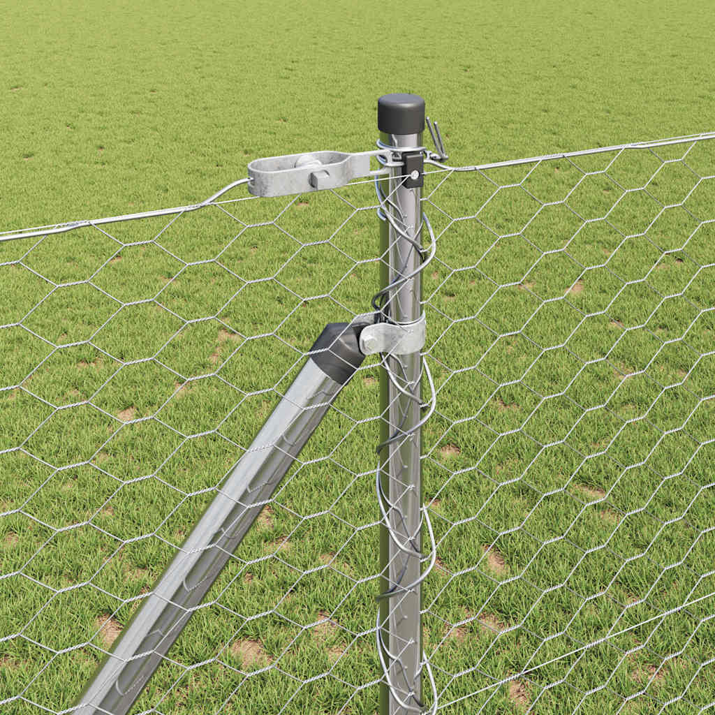 Zaunpfosten Silber 10 x 1,2 m (36 mm Netz) Stahl