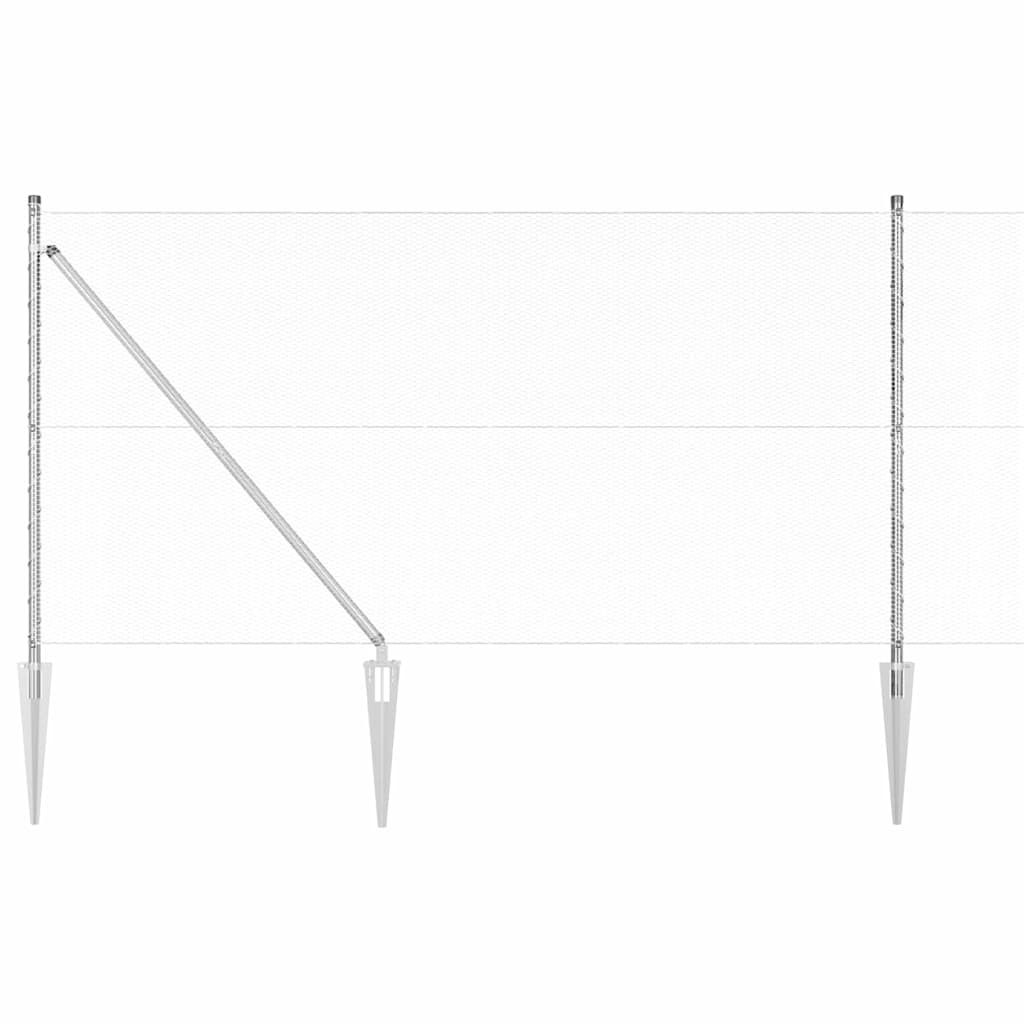 vidaXL Zaunpfosten Silber 10 x 1,4 m (13 mm Maschen) Stahl