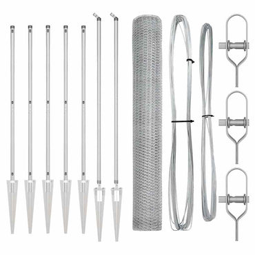 vidaXL Zaunpfosten Silber 10 x 1,4 m (13 mm Maschen) Stahl