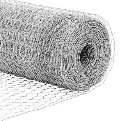 vidaXL Zaunpfosten Silber 10 x 1,4 m (25 mm Maschen) Stahl