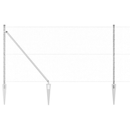 vidaXL Zaunpfosten Silber 10 x 1,4 m (25 mm Maschen) Stahl