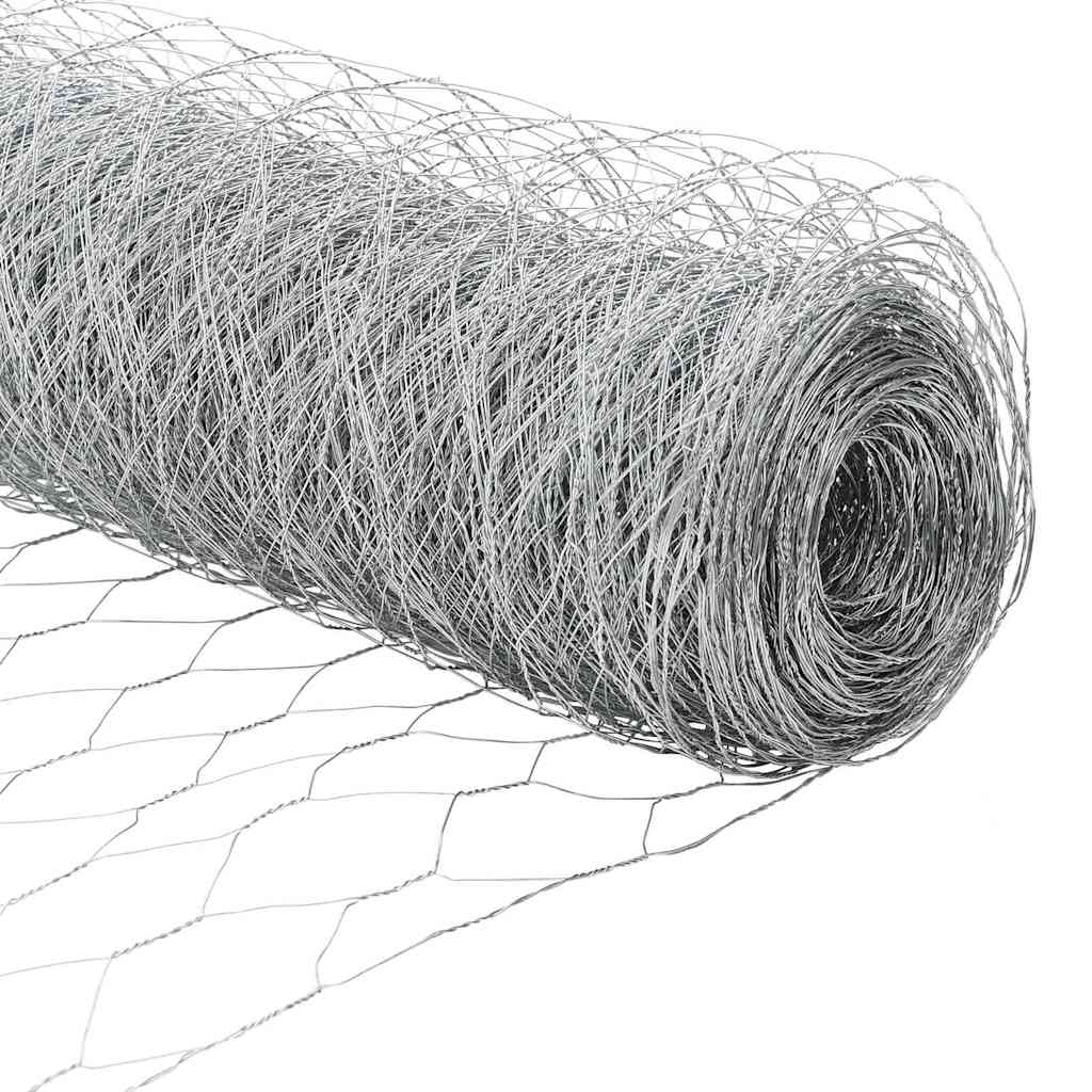 vidaXL Zaunpfosten Silber 10 x 1,4 m (50 mm Maschen) Stahl
