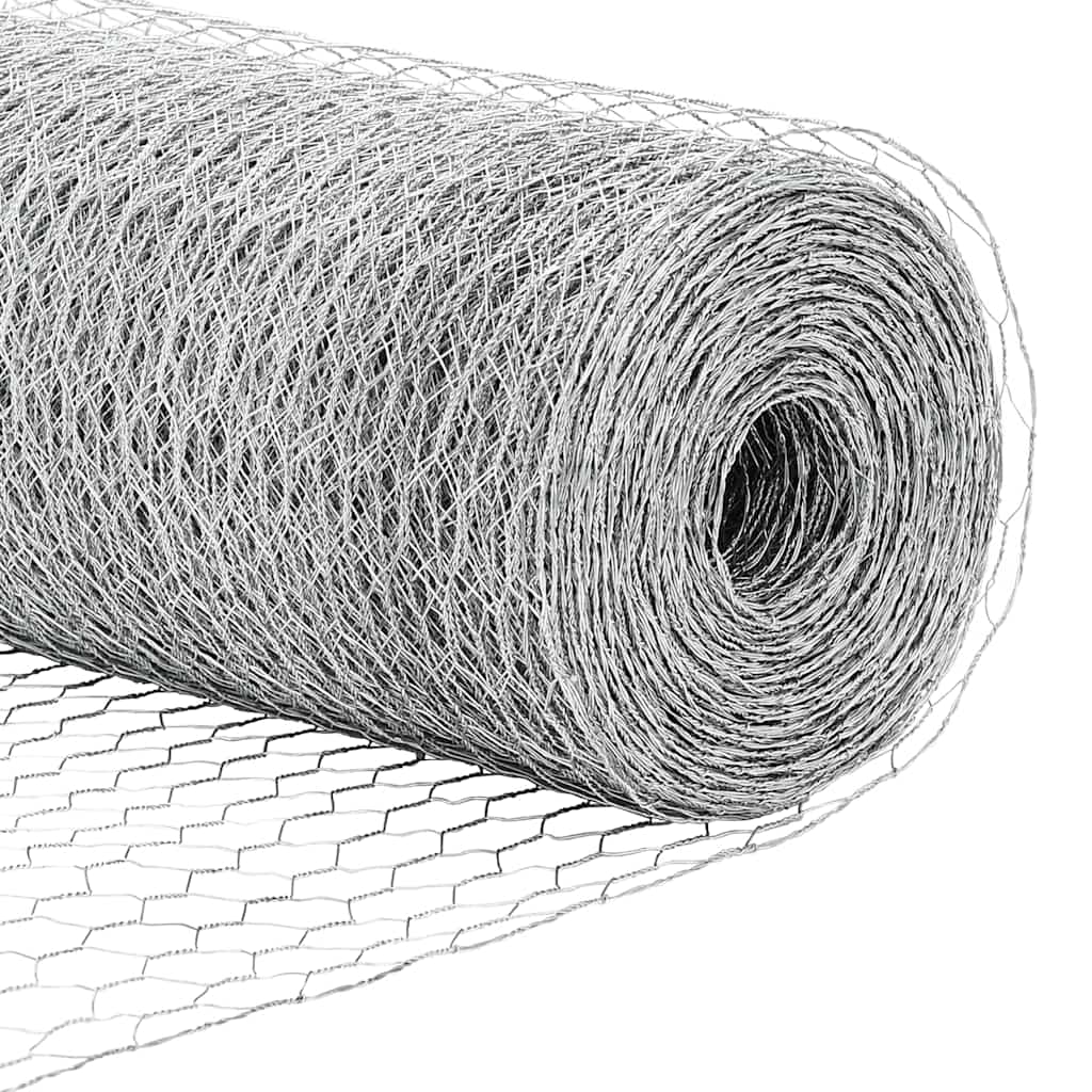 vidaXL Zaunpfosten Silber 10 x 1,5 m (13 mm Maschenweite) Stahl