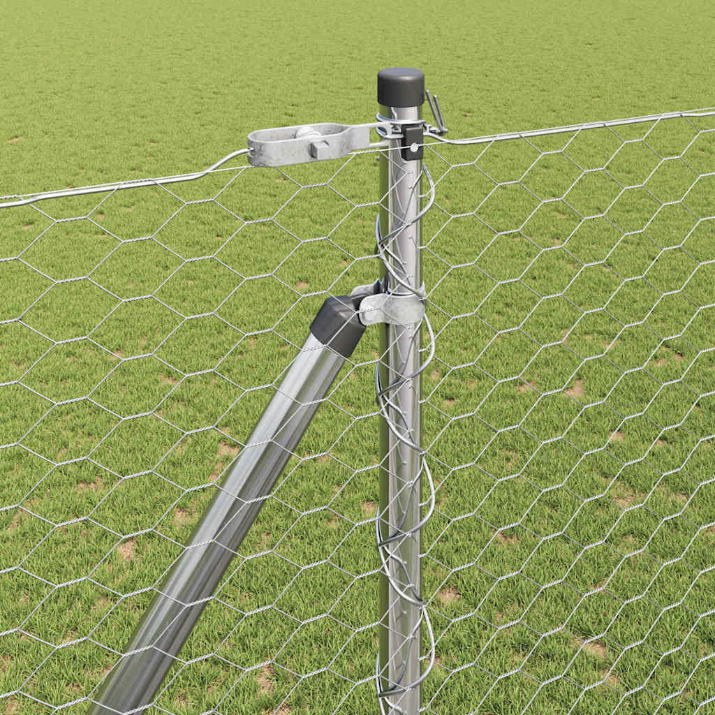 Zaunpfosten Silber 10 x 1,5 m (36 mm Netz) Stahl