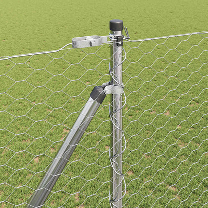 Zaunpfosten Silber 10 x 1,5 m (36 mm Netz) Stahl