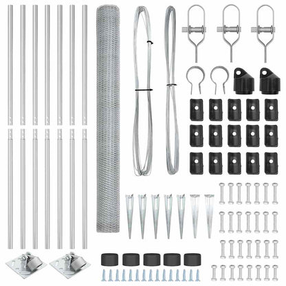 vidaXL Zaunpfosten Silber 10 x 1,6 m (13 mm Netz) Stahl