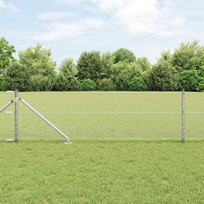 vidaXL Zaunpfosten Silber 25 x 0,6 m (13 mm Maschen) Stahl