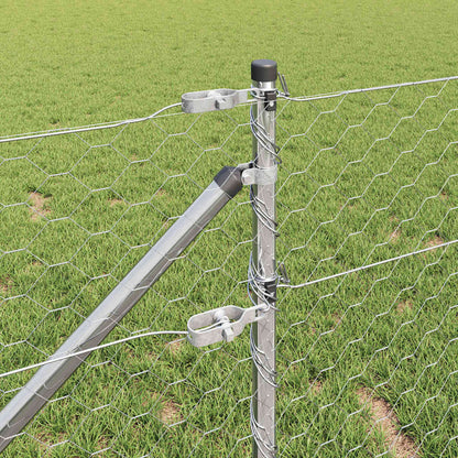 Zaunpfosten Silber 25 x 0,6 m (50 mm Maschen) Stahl