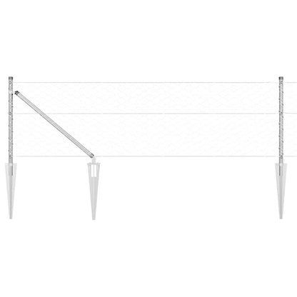 Zaunpfosten Silber 25 x 0,6 m (50 mm Maschen) Stahl