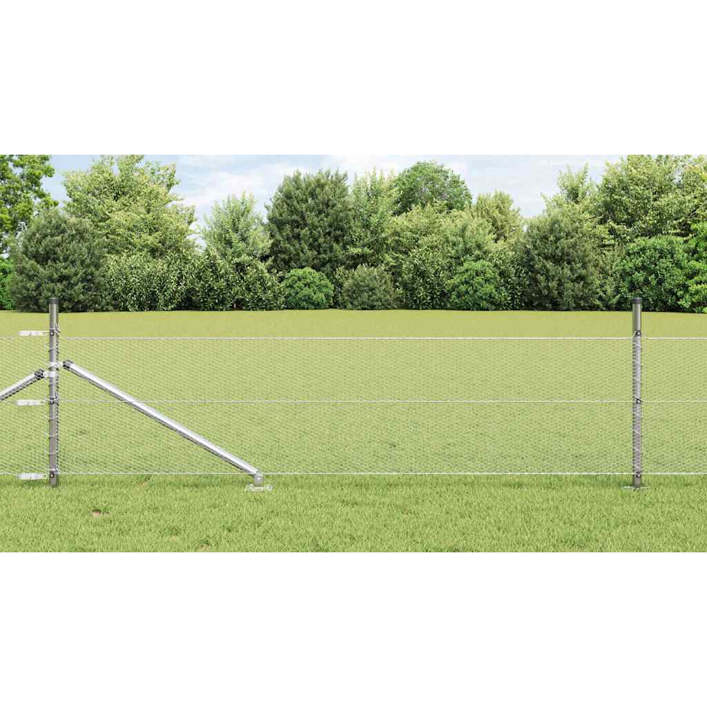 vidaXL Zaunpfosten Silber 25 x 0,8 m (13 mm Mesh) Stahl
