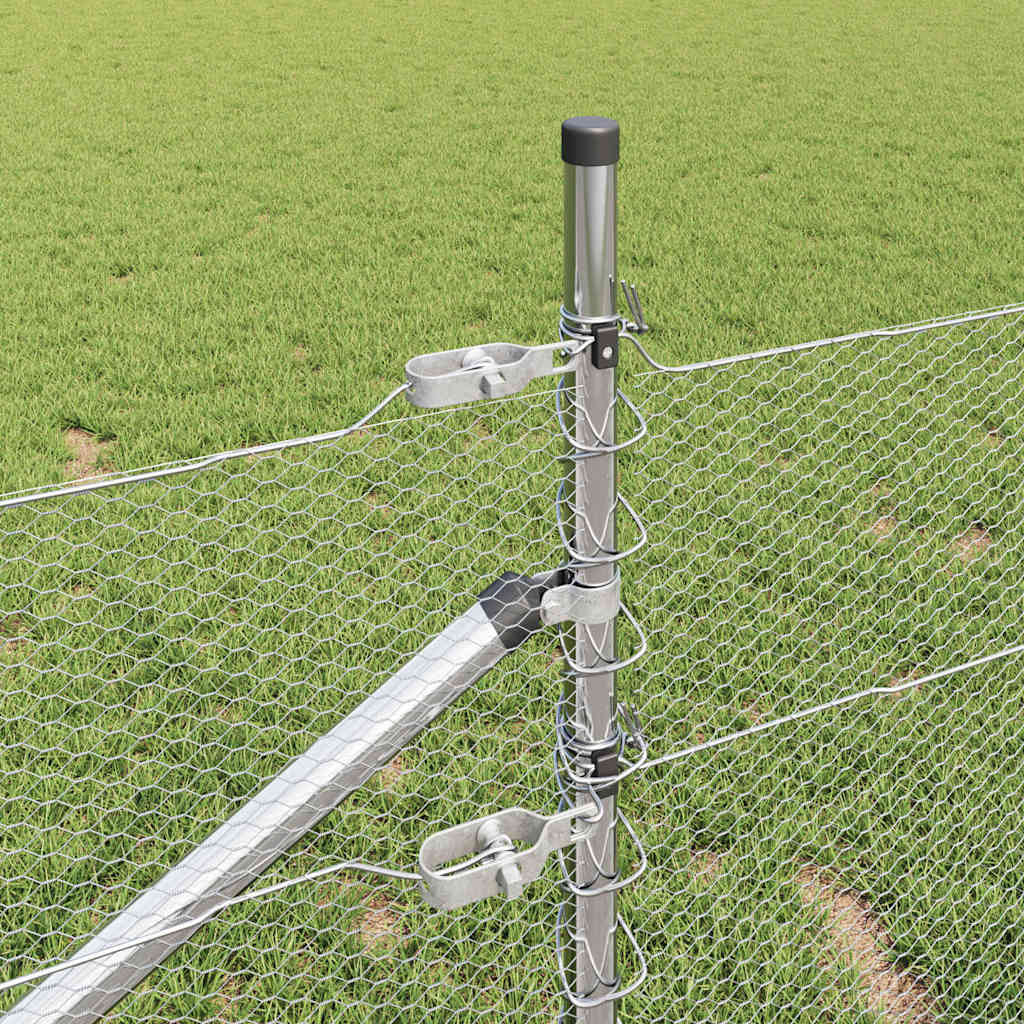 vidaXL Zaunpfosten Silber 25 x 0,8 m (13 mm Mesh) Stahl