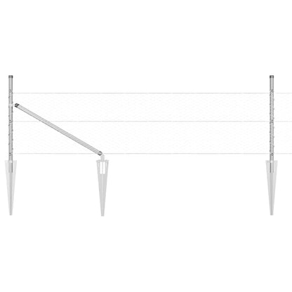 Zaunpfosten Silber 25 x 0,8 m (25 mm Mesh) Stahl