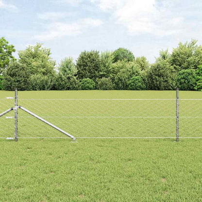vidaXL Zaunpfosten Silber 25 x 0,8 m (50 mm Mesh) Stahl