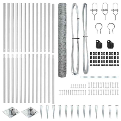 vidaXL Zaunpfosten Silber 25 x 1,2 m (36 mm Netz) Stahl