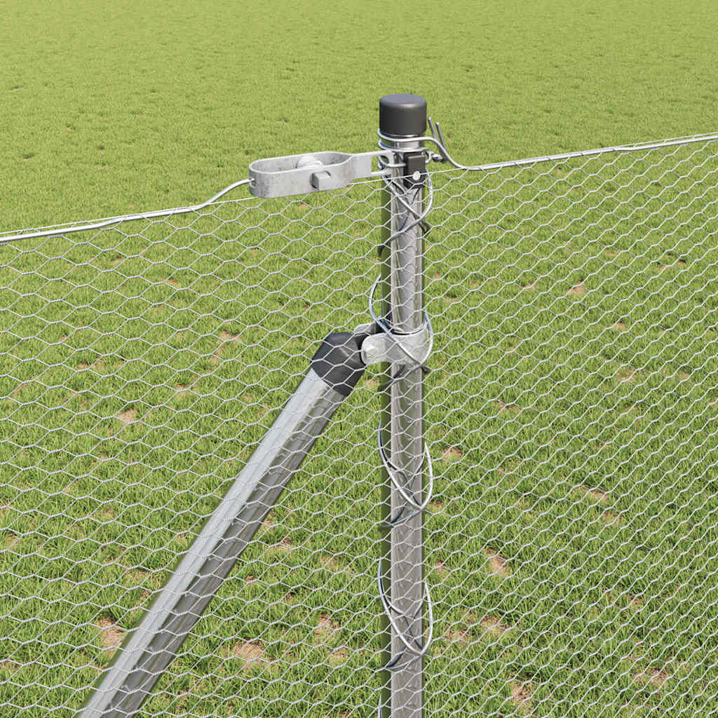 Zaunpfosten Silber 25 x 1,4 m (13 mm Mesh) Stahl