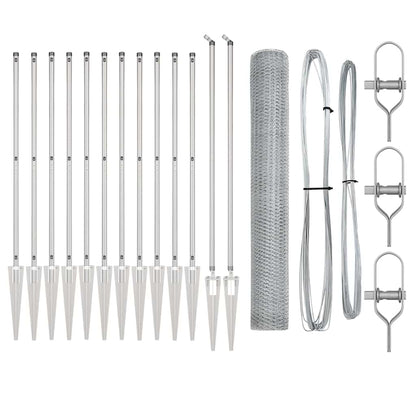 Zaunpfosten Silber 25 x 1,4 m (25 mm Netz) Stahl