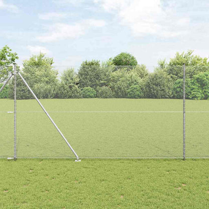 vidaXL Zaunpfosten Silber 25 x 1,5 m (13 mm Maschenweite) Stahl