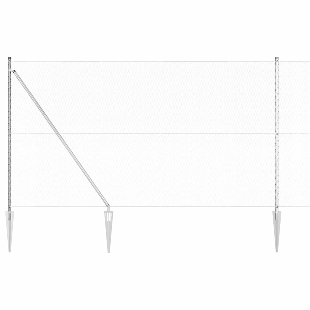 vidaXL Zaunpfosten Silber 25 x 1,5 m (13 mm Maschenweite) Stahl