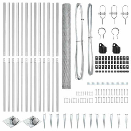 vidaXL Zaunpfosten Silber 25 x 1,5 m (13 mm Maschenweite) Stahl