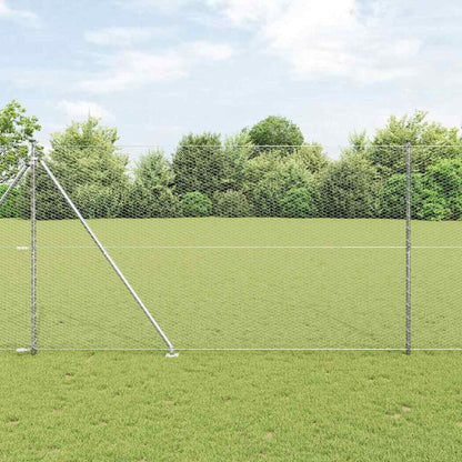 vidaXL Zaunpfosten Silber 25 x 1,5 m (25 mm Gitter) Stahl