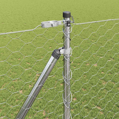 Zaunpfosten Silber 25 x 1,5 m (50 mm Maschen) Stahl