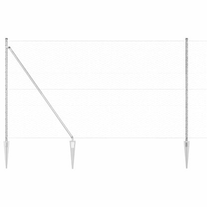vidaXL Zaunpfosten Silber 25 x 1,6 m (36 mm Mesh) Stahl