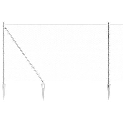 vidaXL Zaunpfosten Silber 25 x 1,6 m (50 mm Geflecht) Stahl