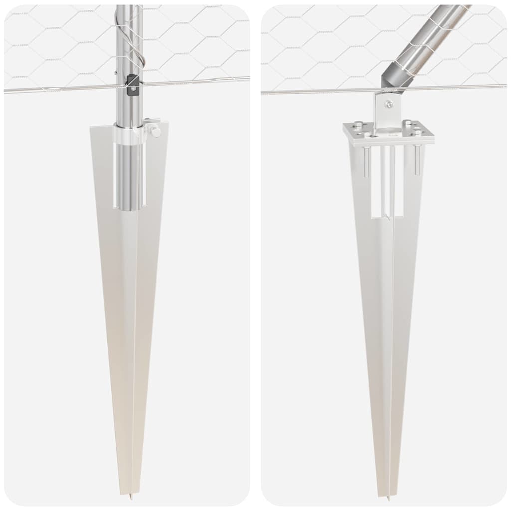 Zaunpfosten Silber 50 x 0,5 m (25 mm Maschen) Stahl