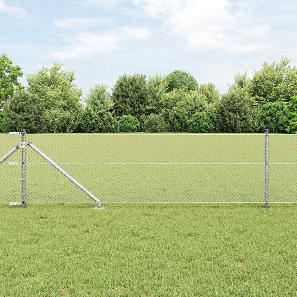 vidaXL Zaunpfosten Silber 50 x 0,6 m (13 mm Maschenweite) Stahl