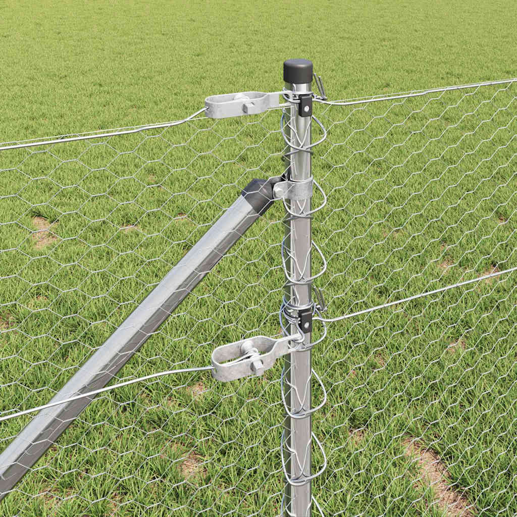 Zaunpfosten Silber 50 x 0,6 m (25 mm Mesh) Stahl