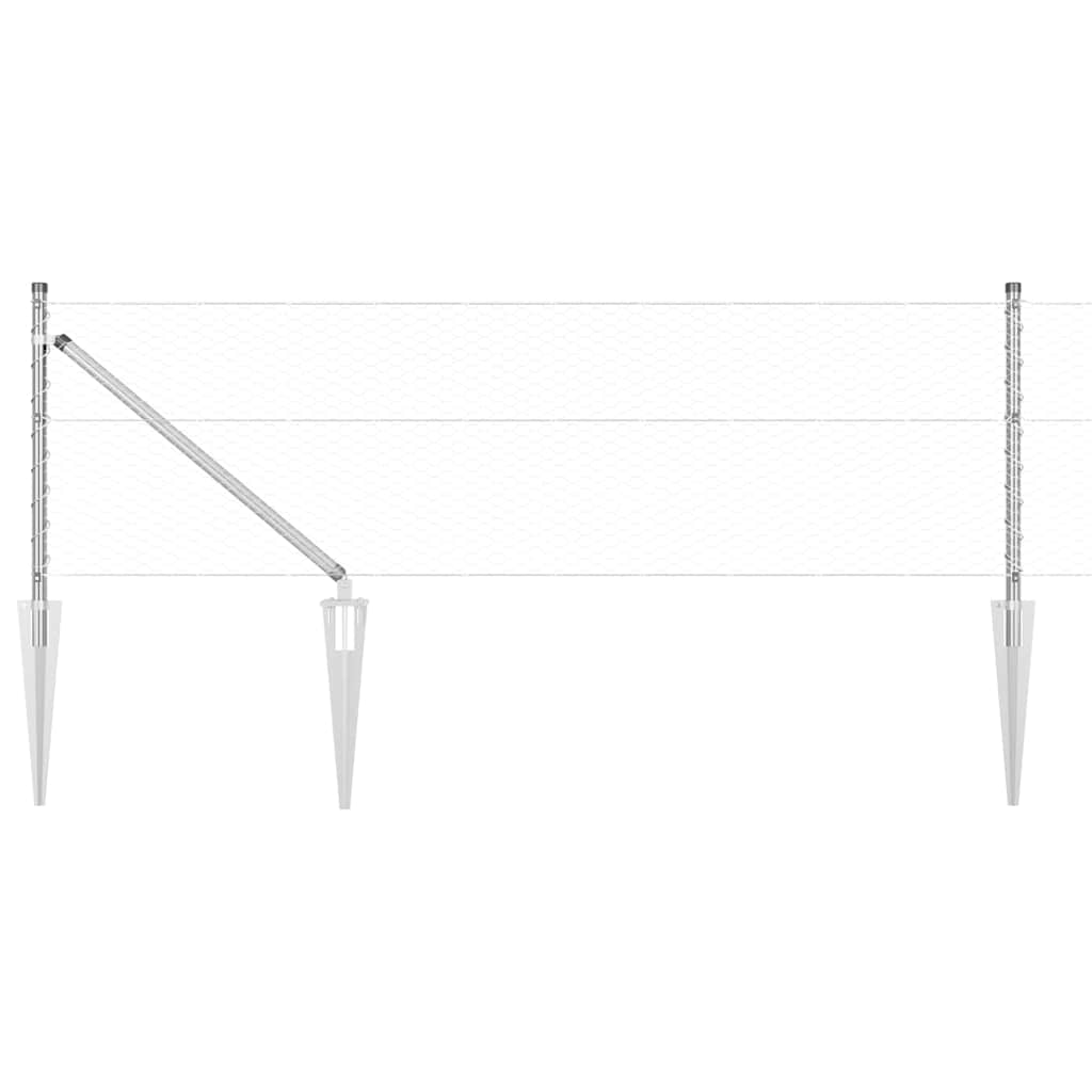 Zaunpfosten Silber 50 x 0,6 m (25 mm Mesh) Stahl