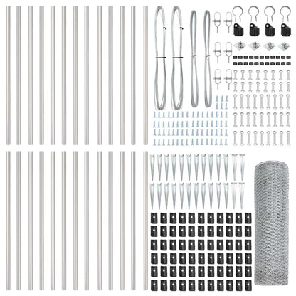 Zaunpfosten Silber 50 x 0,6 m (25 mm Mesh) Stahl