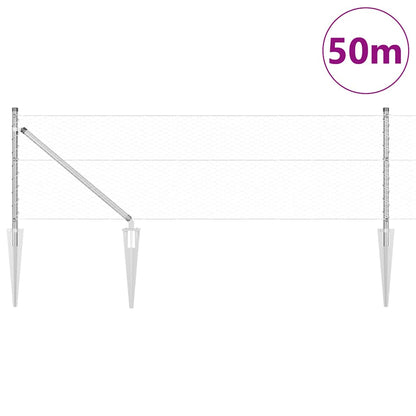 Zaunpfosten Silber 50 x 0,6 m (25 mm Mesh) Stahl