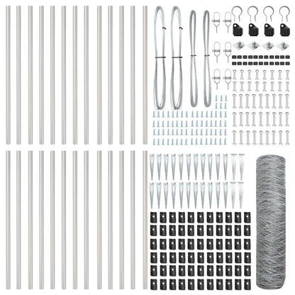 vidaXL Zaunpfosten Silber 50 x 0,6 m (36 mm Mesh) Stahl