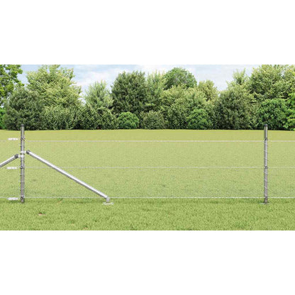 vidaXL Zaunpfosten Silber 50 x 0,8 m (13 mm Maschenweite) Stahl