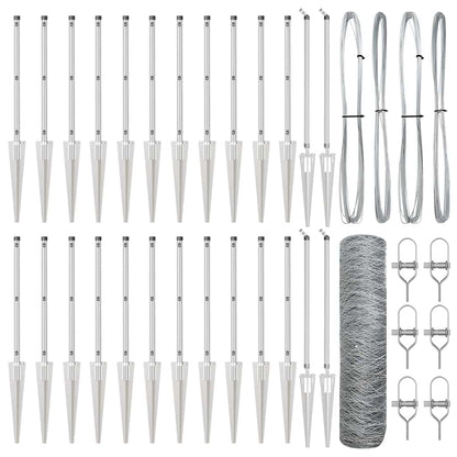 Zaunpfosten Silber 50 x 1 m (36 mm Maschen) Stahl