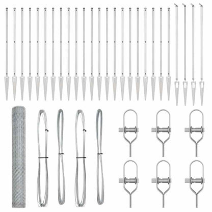 Zaunpfosten Silber 50 x 1,2 m (13 mm Gitter) Stahl