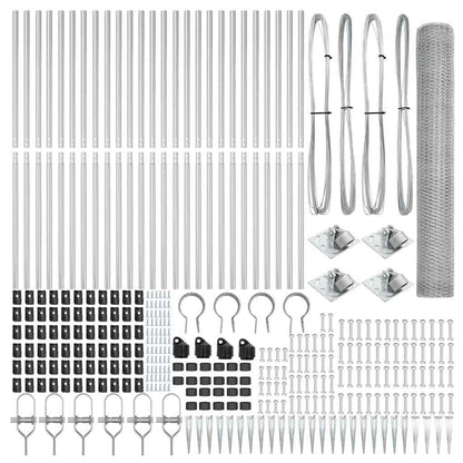 Zaunpfosten Silber 50 x 1,2 m (25 mm Maschen) Stahl